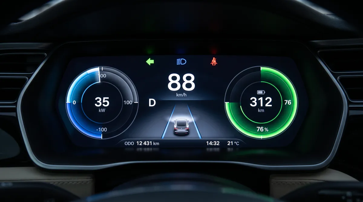 Photo of an EV instrument cluster used as input